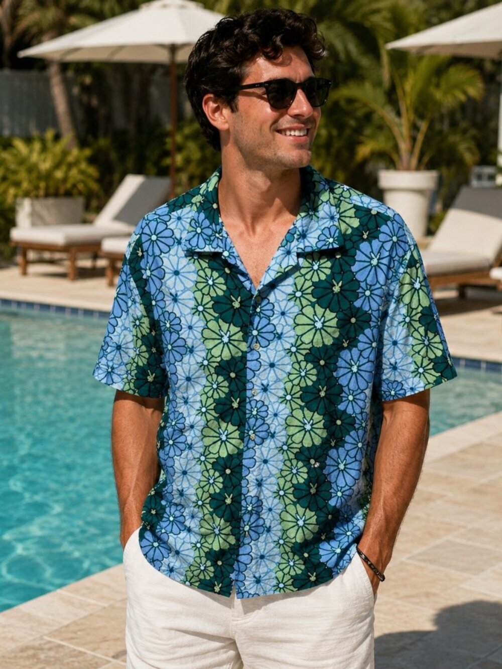 PLAYBOY  FLORAL BUNNY  SHIRT-(LARGE)